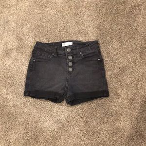 Black jean shorts